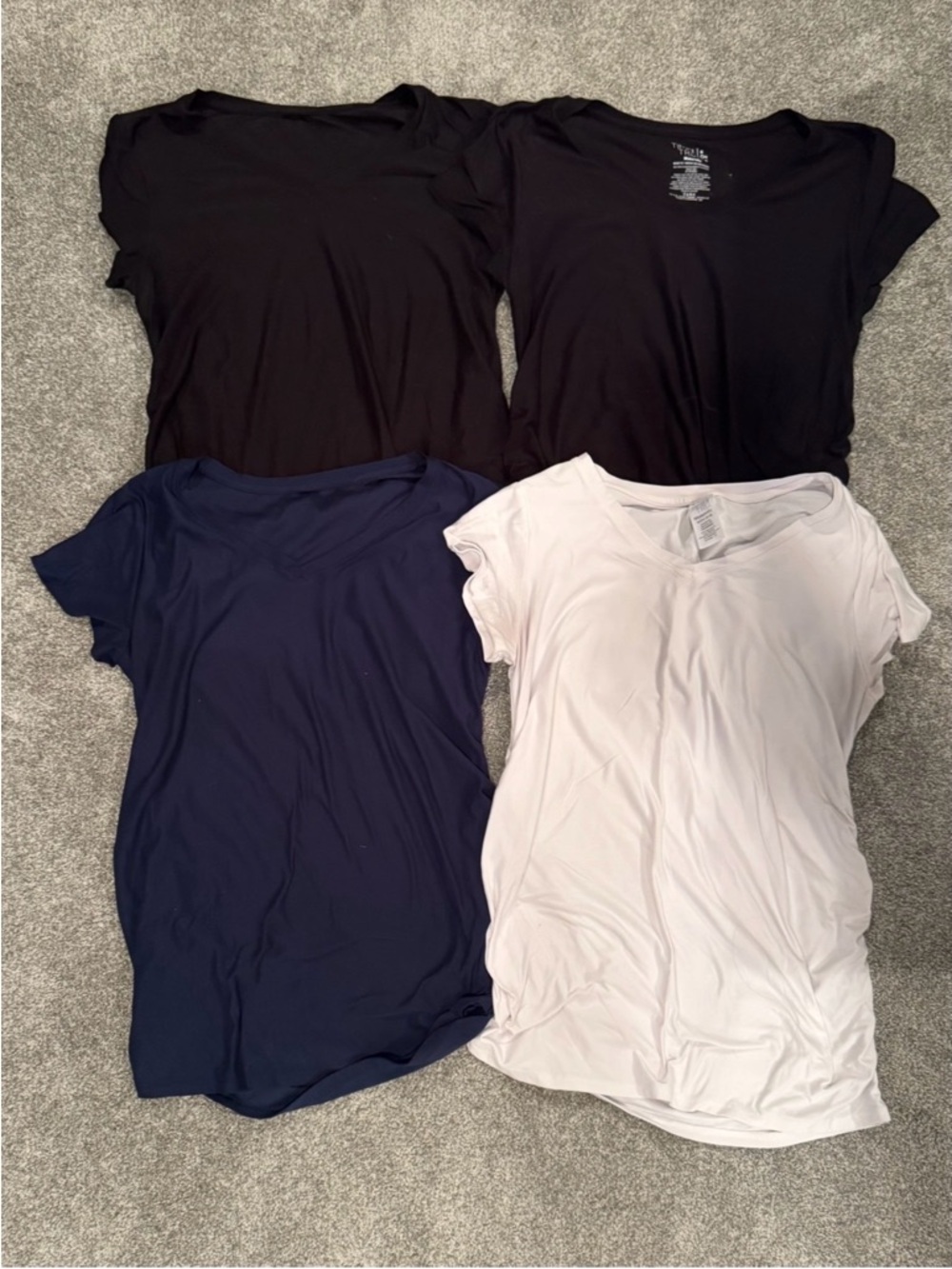 Women’s Maternity V Neck Tee Pack - Black, Navy, White